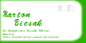 marton bicsak business card