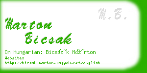 marton bicsak business card